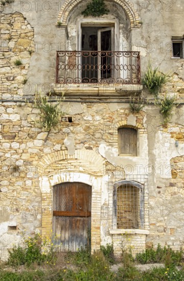 Abandoned buildings in the ghost town of Craco, Basilicata, Italy