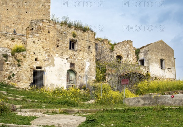 Abandoned buildings in the ghost town of Craco, Basilicata, Italy