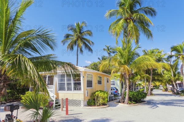 Beach bungalows, Sanibel Island, Florida, USA