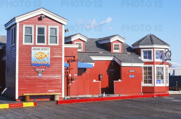 Stearns Wharf pier, Santa Barbara, California, USA