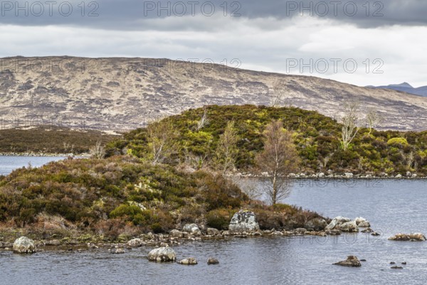 Rannoch Moor over Loch Ba and Loch of the Armpit, A82 Highland Way, Argyll and Bute, West Highlands, Scotland, United Kingdom