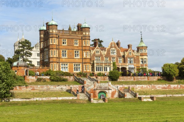 People on guided tour of Bawdsey Manor Bawdsey, Suffolk, England, UK