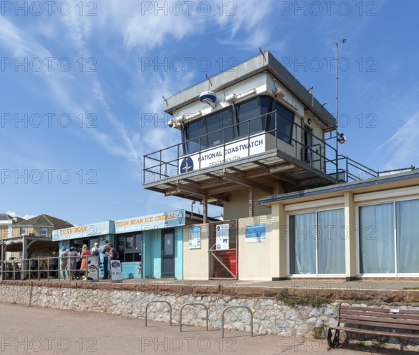 Teign Bean cafe, National Coastwatch building, Eastcliff, Teignmouth, south Devon, England, UK