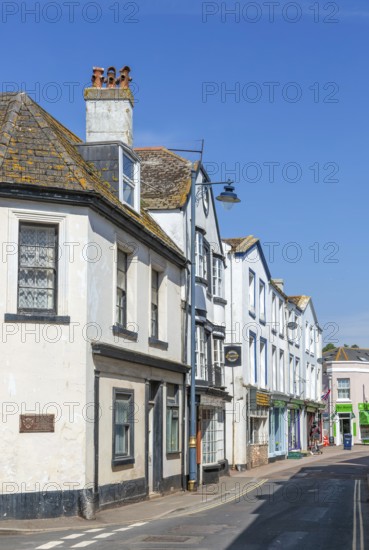 Historic buildings in Northumberland Place street, Teignmouth, south Devon, England, UK