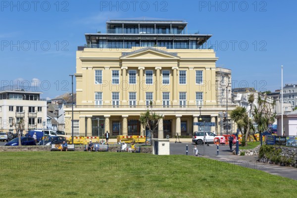 Riviera Apartments building former cinema, Den Crescent, Teignmouth, south Devon, England, UK