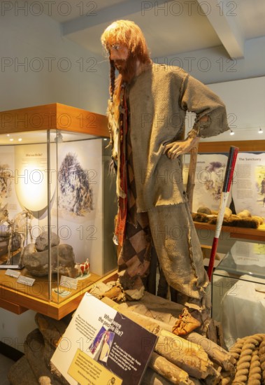 Neolithic archaeology exhibition inside Alexander Keiller Museum, Avebury, Wiltshire, England, UK - what were people like?