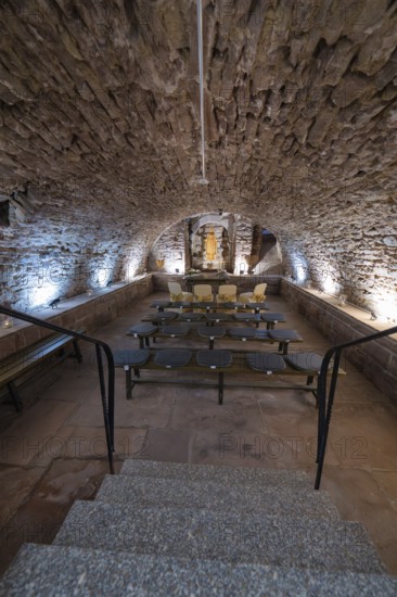 Old vault with chairs and atmospheric lighting, historical atmosphere, registry office, family celebration in Neubulach, district of Calw, Germany