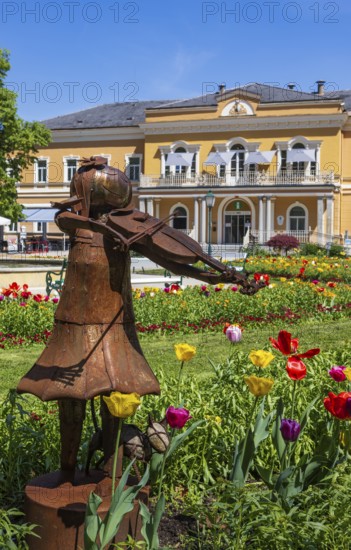 Spa gardens with old spa house, spa town, Bad Hall, Traunviertel, Upper Austria, Austria