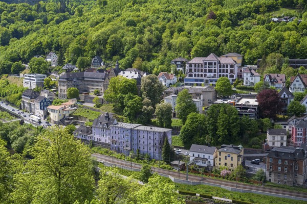 Town view, Lennetal, Altena, Sauerland, Westphalia, North Rhine-Westphalia, Germany
