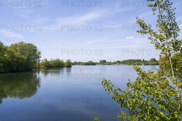 Lippesee, reservoir, Sande, Paderborn, Westphalia, North Rhine-Westphalia, Germany