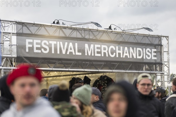 Stand with festival merchandise at the Rock am Ring Festival on Sunday, Nürburgring race track race track, 08.06.2025