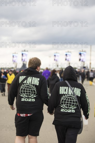 Festival visitor with Rock am Ring 2025 jumper at the Rock am Ring Festival on Sunday, Nürburgring race track race track, 08.06.2025