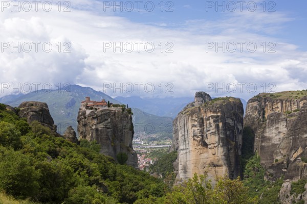 Agia Triada Monastery or Monastery of the Holy Trinity on a rock, Meteora Rocks and Monasteries, Kalambaka, Thessaly, Greece