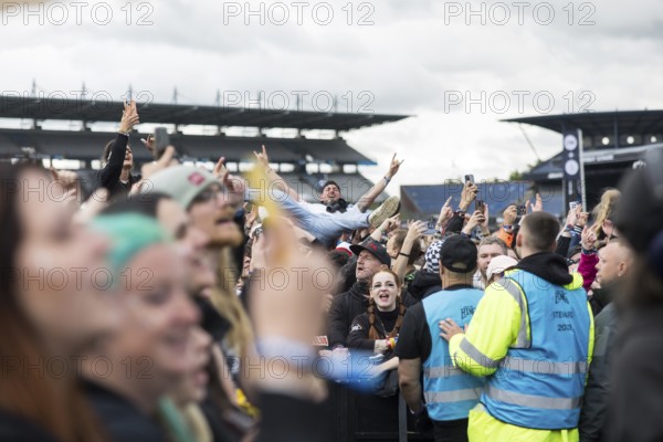 Kraftklub audience at a secret gig of the band at the Rock am Ring Festival on Saturday, Nürburgring race track race track, 07.06.2025