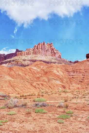 The Castle rock formation, Capitol Reef National Park, Utah, USA, North America