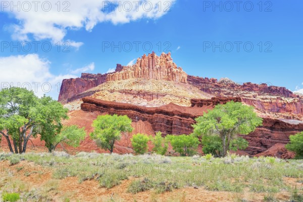 The Castle rock formation, Capitol Reef National Park, Utah, USA, North America