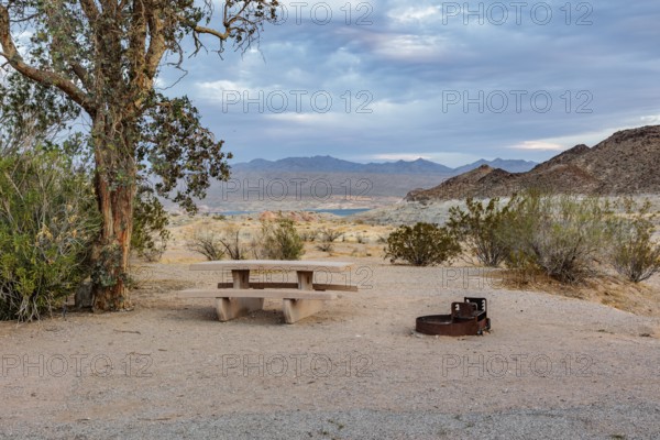 Campsite in Echo Bay Lower Campground at Echo Bay, Nevada, USA