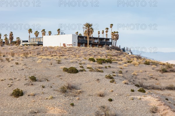 Old abandoned hotel at Echo Bay, Nevada, USA