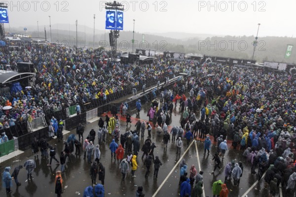 Heavy rain at the Rock am Ring Festival on Saturday, Nürburgring race track race track, 07.06.2025