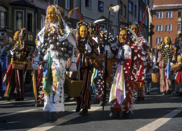 Swabian-Alemannic carnival, parade in Rottweil, procession in Rottweil