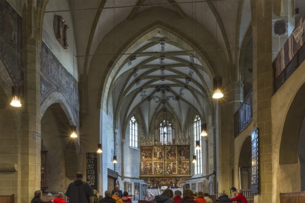 Interior of the late Gothic fortified church, St. Margaret's Church, 1414, Medias, Transylvania, Romania