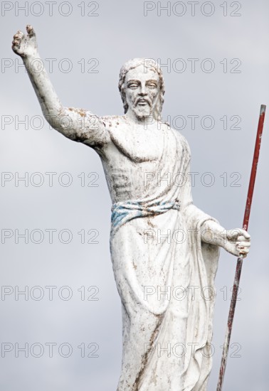 Patron Saint of Sea Travelers Statue on the Rio Dulce River, Livingston, Izabal Department, Guatemala