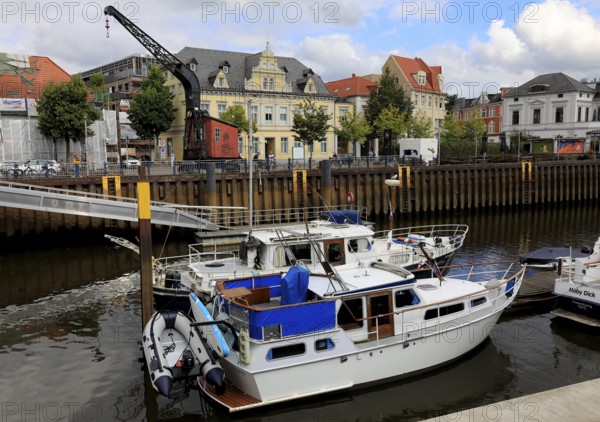 Old city harbor in Oldenburg, Lower Saxony, Germany