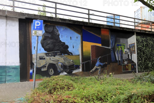 Graffiti applied as part of the MEMUR Urban Art Festival in Oldenburg, Lower Saxony, Germany (permanent artwork in public space)