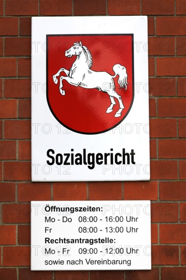 Sign social court of the federal state of Lower Saxony, here in Oldenburg, Lower Saxony, Germany