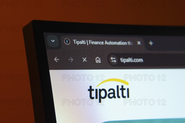 Dhaka, Bangladesh- 02 June 2025: Close-up of a computer screen displaying the tipalti web interface in dark mode