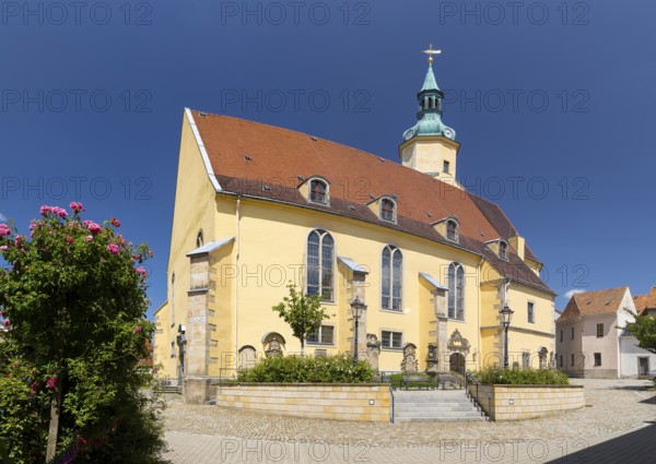 Panorama of St. Nicolai City Church in Pulsnitz, Saxony, Germany