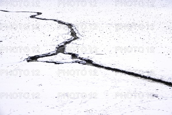 Winter, drained lake, Germany