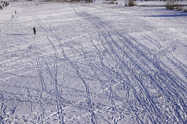 Traces in snow, winter, Germany