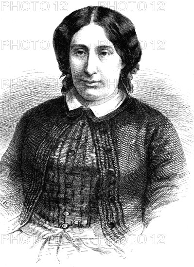 George Sand, 1804-1876, actually Amandine Aurore Lucile Dupin de Francueil, was a French writer, woodcut from 1864