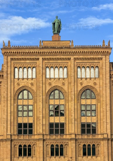 Facade of the building of the government of Upper Bavaria in Maximilian style, Maximilianstraße, Munich, Bavaria, Germany