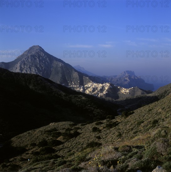 Mountain village Olympos on the island of Karpathos, Dodecanese, Aegean Sea, Greece