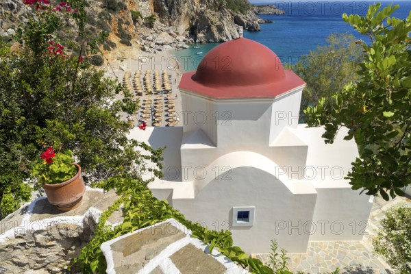 Panagia chapel on Kyra Panagia beach, Karpathos, Dodecanese, Aegean Sea, Greece, Eiuropa