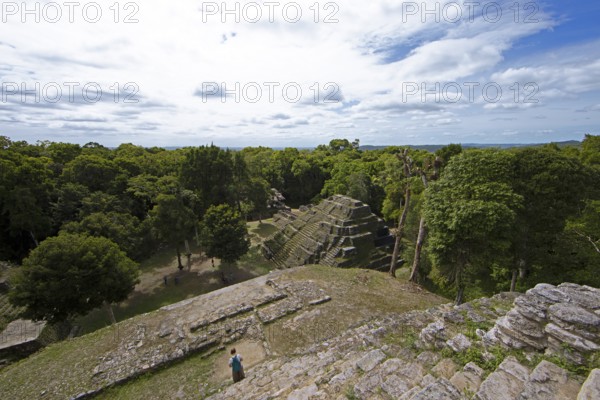 Northern Acropolis from above, Yaxha-Nakum-Naranjo National Park, Biósfera Maya Nature Reserve, Lowlands, Petén Department, Guatemala
