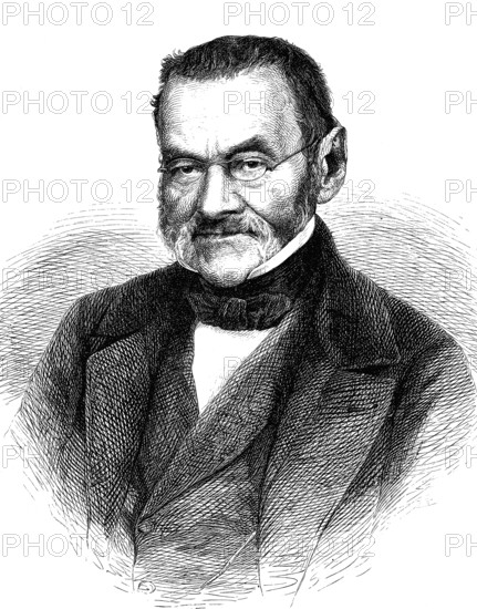 Charles Sealsfield, actually Carl Anton Postl, 1793-1864, was an Austrian and American writer, woodcut from 1864