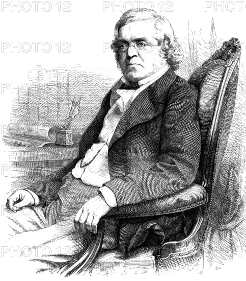 William Makepeace Thackeray, 1811-1863, was an English writer, woodcut from 1864