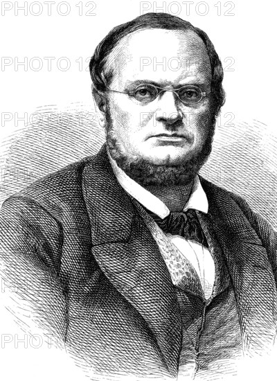 Ludwig Wilhelm Friedrich Seeger, 1810-1864, was a German politician and poet, woodcut from 1864