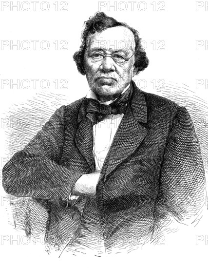 Karl Theodor von Küstner, 1784-1864, was a royal Bavarian secret court councilor and court theatre director, woodcut from 1864