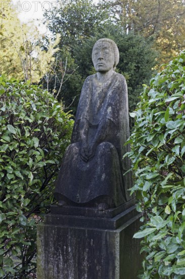 Tomb of Louise Dumont and Ernst Lindemann, sculpture by Ernst Barlach, North Cemetery Düsseldorf, North Rhine-Westphalia, Germany