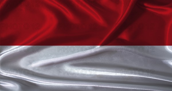 National flag of Monaco with cloth texture. Monaco flag with realistic texture background