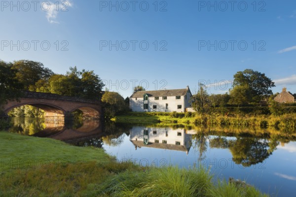 Callander, Pertshire, Scotland, UK. The red bridge over the river Teith