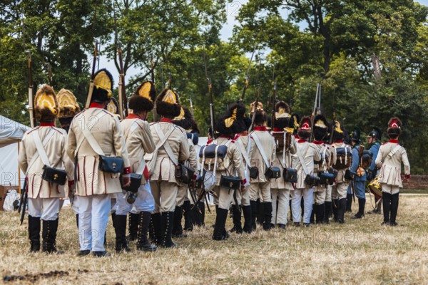 Slavkov u Brna, Czech Republic, Eastern Europe. A re enactment of the Battle of Austerlitz on the grounds when the real battle happened then the Austro Hungarian Empire today part of Czech Republic