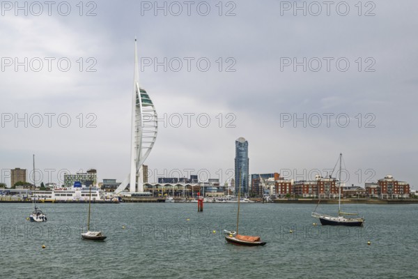 Portsmouth Harbour over Spinnaker Tower, Portsmouth, Gosport, England, United Kingdom
