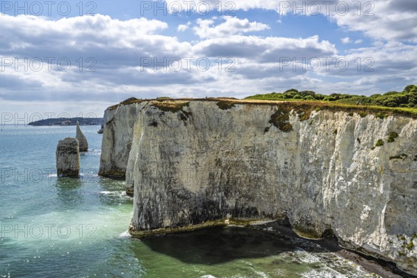 White Cliffs of Old Harry Rocks Jurassic Coast, Handfast Point, Dorset, UK