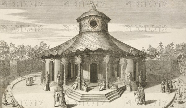 The Japanese House in the Royal Garden of Sanssoucy, Sanssouci in Potsdam, around 1850, Germany, authentic, digitally restored reproduction from a 19th century model, exact date of depiction unknown, historical