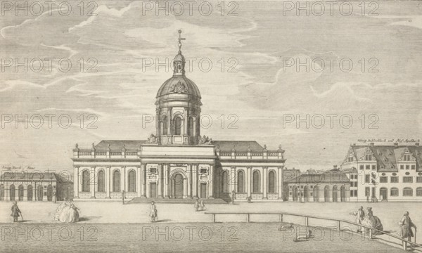 Castle church, cathedral church on Paradeplatz, Berlin, around 1850, Germany, authentic, digitally restored reproduction from a 19th century model, exact date of depiction unknown, historical